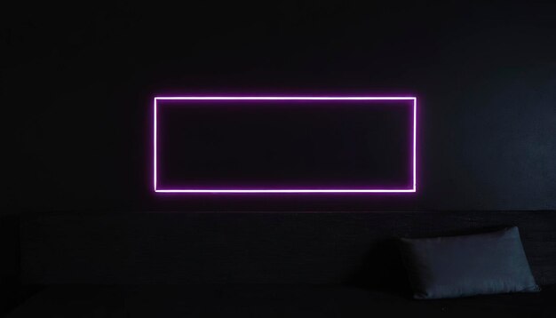 Photo black wall with neon lights