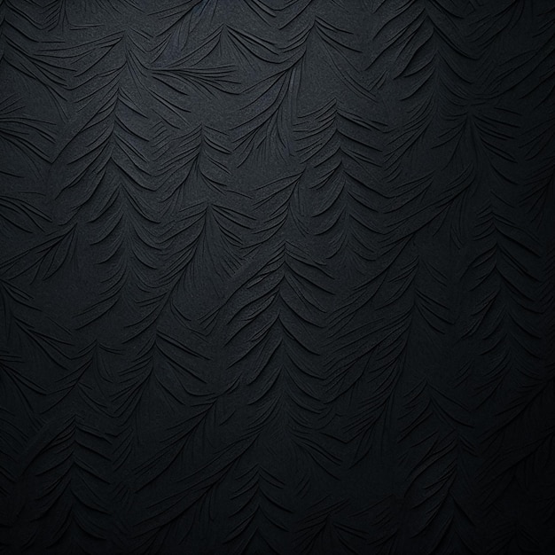 A black wall with a pattern of leaves on it