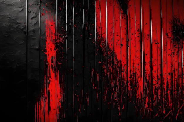 Black wall with red paint grunge design background