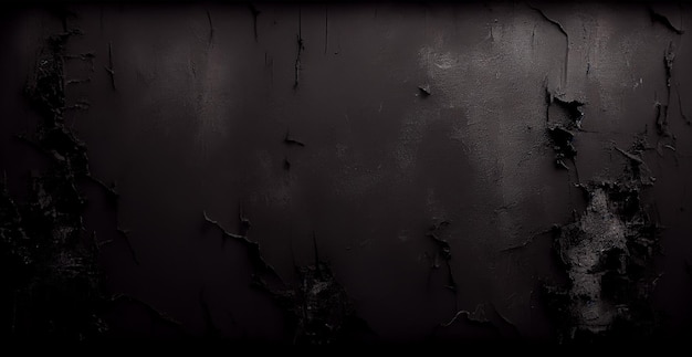 Black wall with rough background texture old graphite grunge background illuminated by sunbeams AI generated image