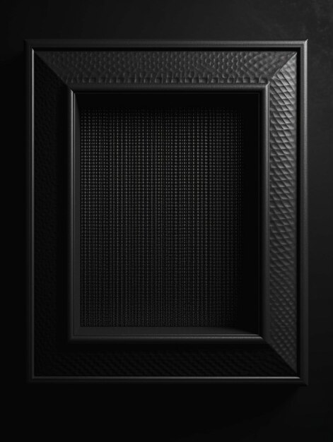 A black wall with a square frame in the center.