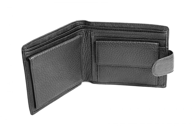 Black wallet isolated