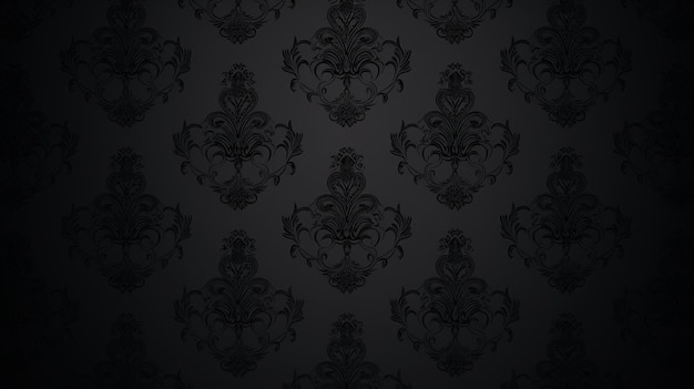 A black wallpaper with a floral pattern.