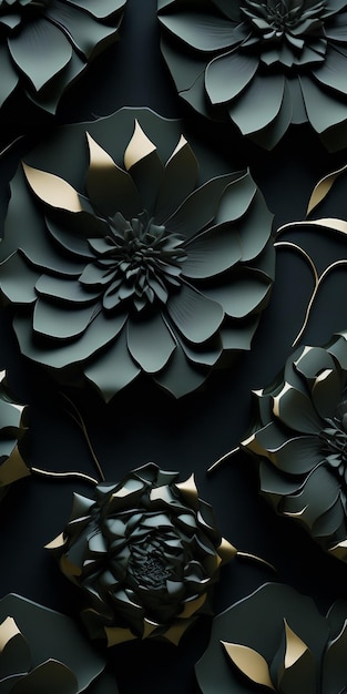 A black wallpaper with a flower and the words'black flower '