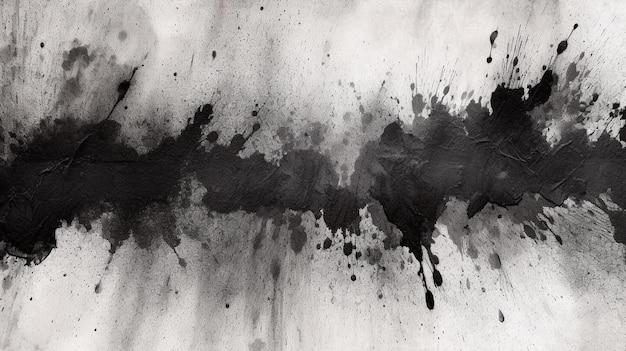 Черная акварель абстрактно нарисованный фон Чернила черные уличные граффити на текстурированной бумаге винтажные фоновые смывки и мазки Генеративный AI