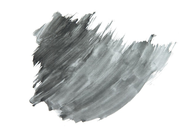 Black Watercolor Abstract painted ink strokes set on watercolor paper