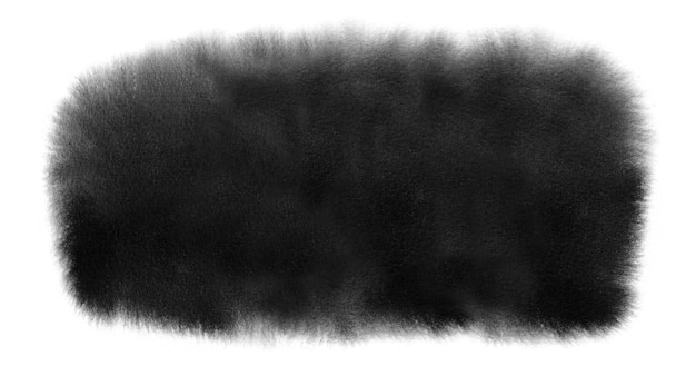 Фото Черная акварельная морилка с размывкой и влажными краями.