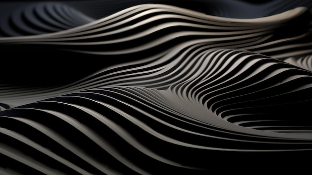 Black Waves Abstract Background