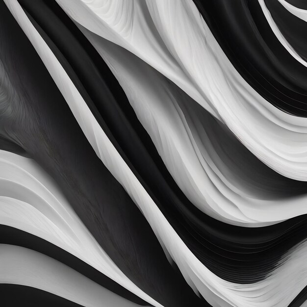 Photo black wavy lines on white abstract background