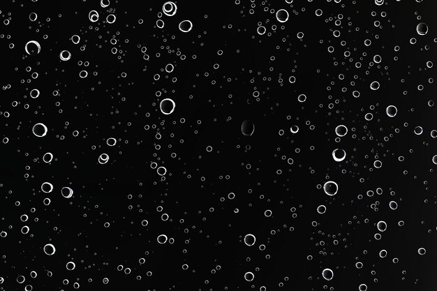 black wet background / raindrops for overlaying on window, concept of autumn weather, background of drops of water rain on glass transparent