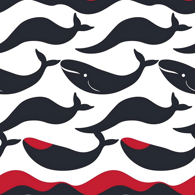 Photo a black whale with a red stripe on it is surrounded by black and white stripes