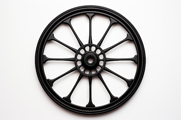 black wheel on white