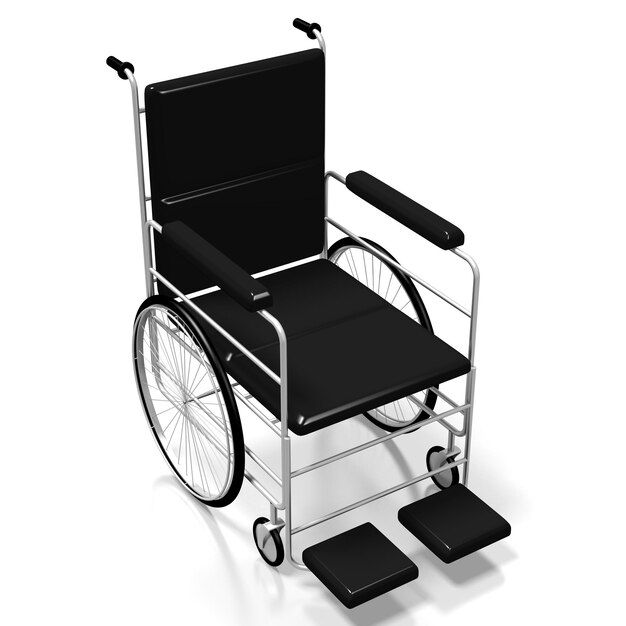 Photo black wheelchair disability concept 3d illustration