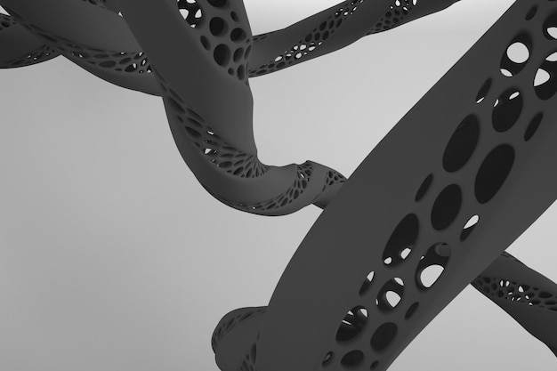 Black and white 3D biomorphic background