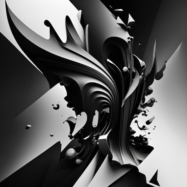 Black and white abstract art