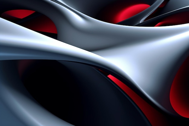 A black and white abstract background with a red ball in the middle.