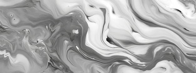 Photo a black and white abstract background with a silver and black paint swirls.