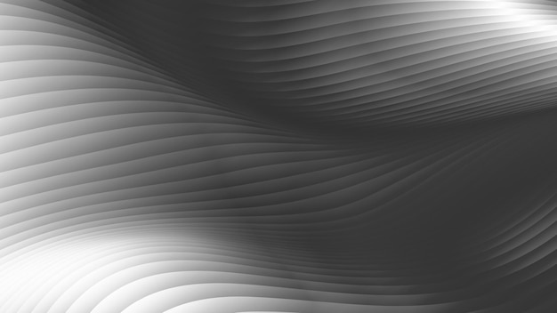 滑らかな波線を持つ黒と白の抽象的な背景