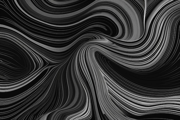 Black and white abstract background with a swirl pattern.