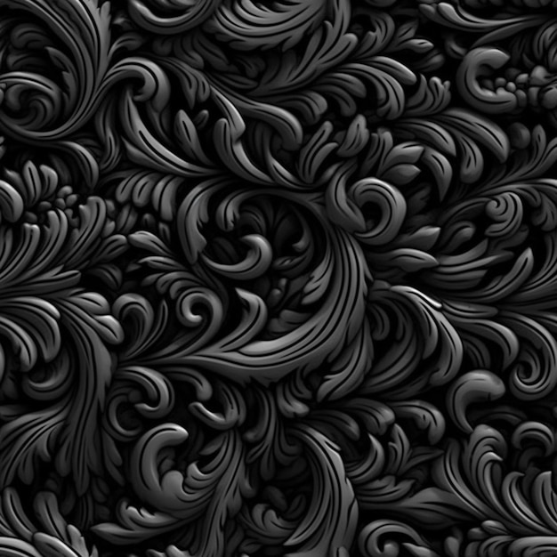 black and white abstract background with swirly shapes generative ai