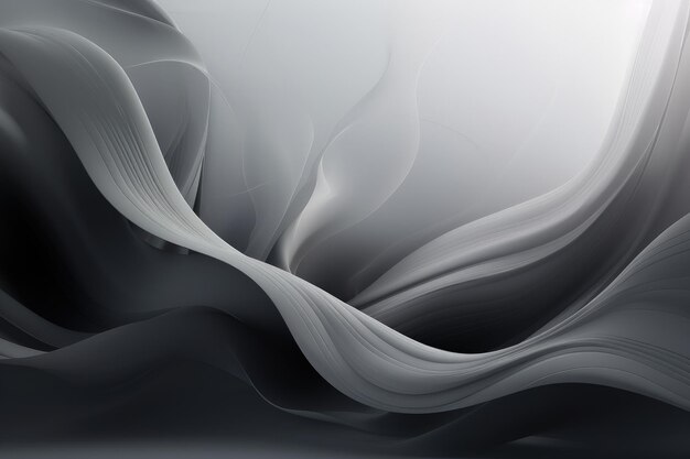 A black and white abstract background with wavy lines generative AI