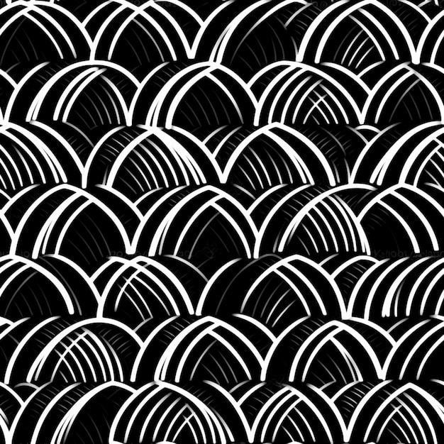 A black and white abstract background with wavy lines generative ai