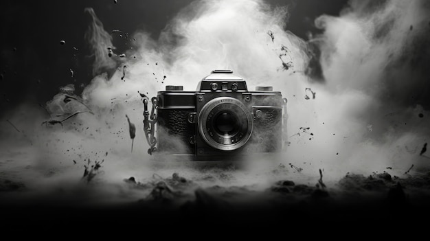 Black and white abstract camera photo