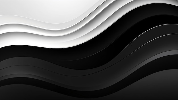 黒と白の抽象的な曲線の六角形の背景