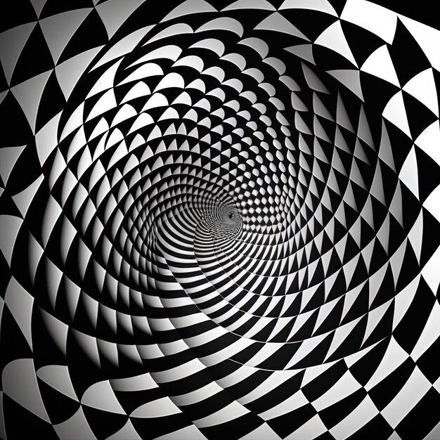 a black and white abstract image of a spiral and a spiral