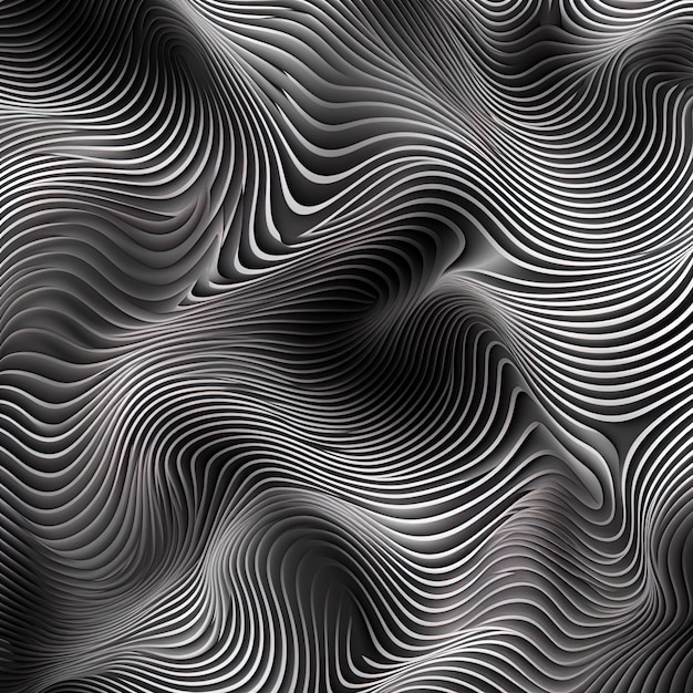 a black and white abstract image of a wavy pattern.