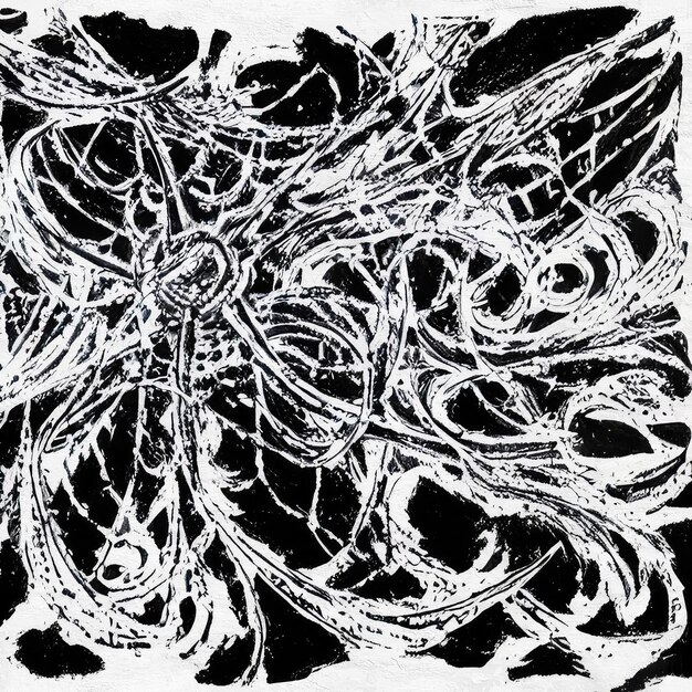 Black and White Abstract Ink Background