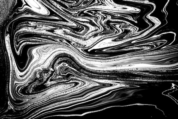 Black and white abstract marble acrylic background