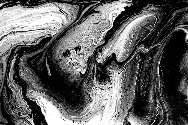 Black and white abstract marble liquid background