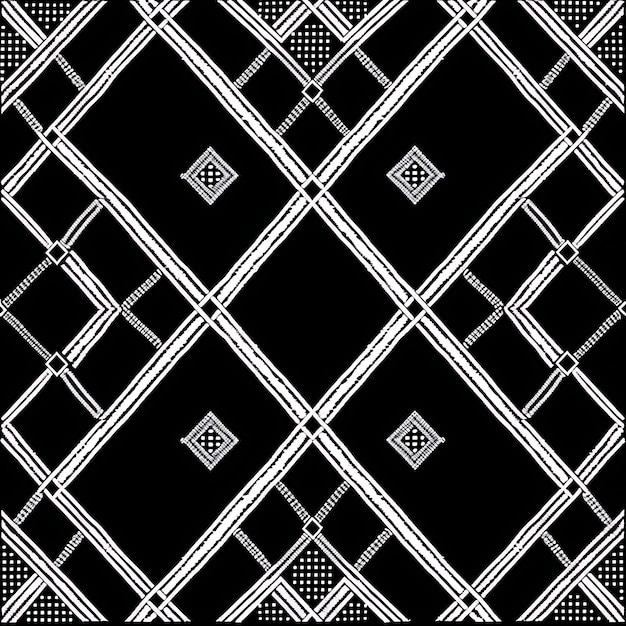 a black and white abstract pattern of squares and triangles