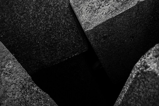 石の正方形の黒と白の抽象。