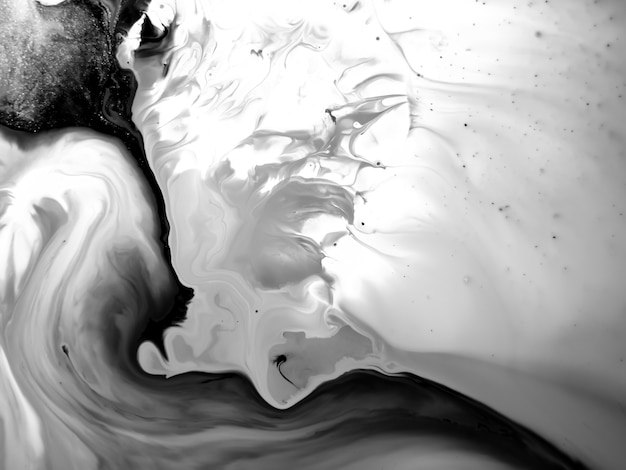 black and white acrylic paint texture with abstract organic shapes for creative designs