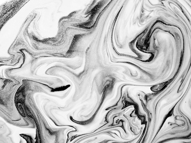 Black and white acrylic paint texture with abstract organic shapes