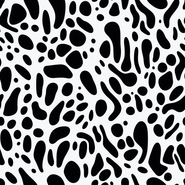 A black and white animal print pattern with spots generative ai