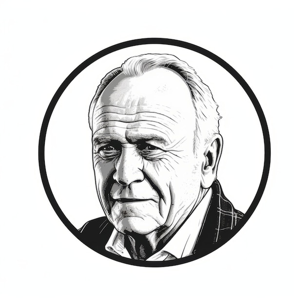 Black And White Arnold Palmer Sticker On White Background