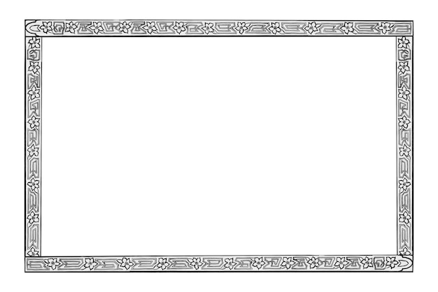  투로프의 작품에서 리스 된 흑백 아트 누보 png 프레임
