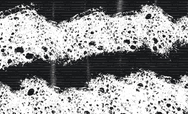 Photo a black and white background with a black and white pattern of foam and bubbles.