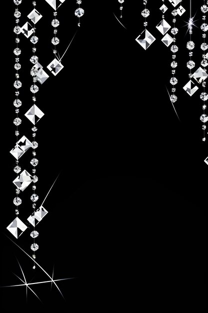 Foto uno sfondo bianco e nero con diamanti e scintille