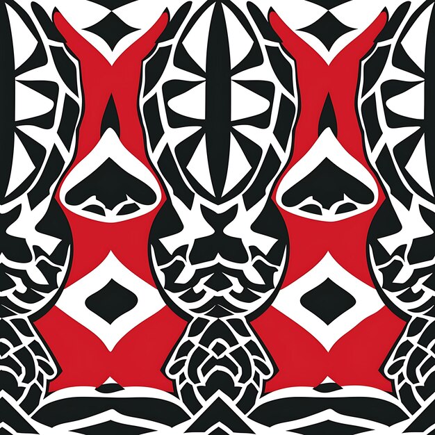 Photo a black and white background with a red and black pattern