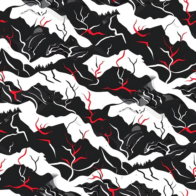 Photo a black and white background with a red and white pattern of bats