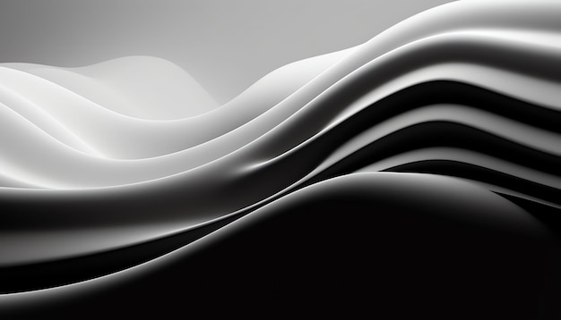 A black and white background with a silver wave