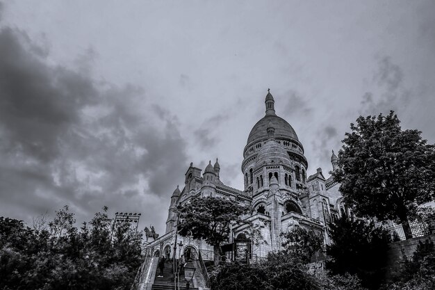 흑백 Basilique du SacrCur de Montmartre