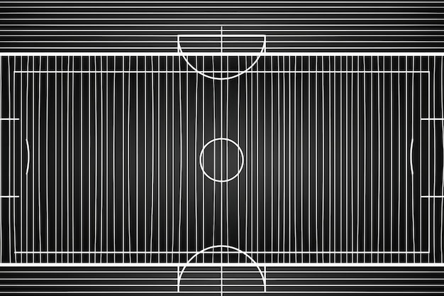 スポーツコンセプトに適した黒と白のバスケットボールコート