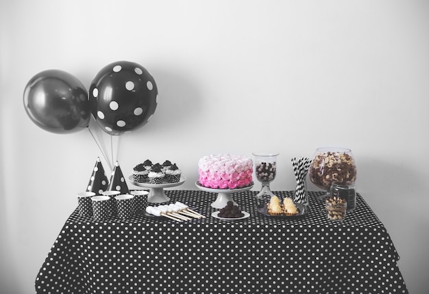 Photo black and white birthday party decoration