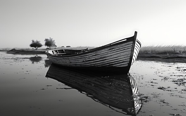 black and white boat on water