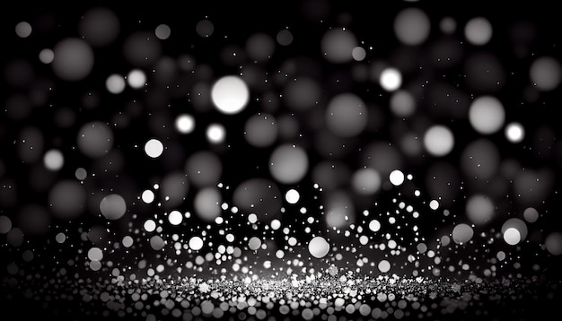 Black and white bokeh glitter wallpaper background design